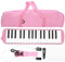 32 Tasten Melodica Instrument Air Piano Tastatur mit Tragetasche für Kinder Anfänger Erwachsene (Rosa)