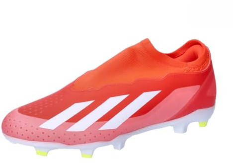 adidas Mens X Crazyfast League Laceless FG Football Boots Red/White/Yellow 9 (43.3)