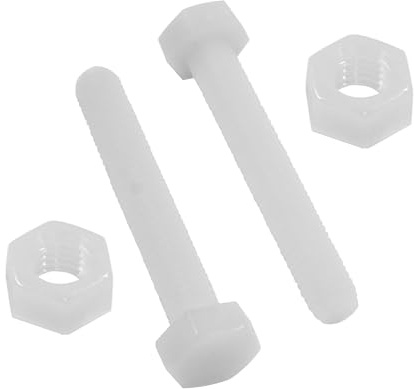 Piutouyar 20 Pair M6x40mm White Nylon Hex Bolts Plastic Hex Nuts Full Thread Hex Head Screws and Nuts Set