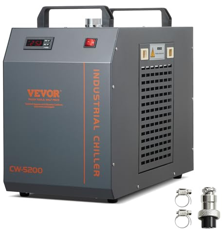 CW-5200 Industrial Water Chiller, 2.28HP 3.43gpm Cooling System with Built-in Compressor 7L Water Tank Capacity for 40w-150w CO2 Laser Engraving & Cutting Machines