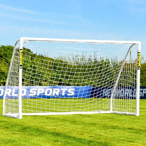 FORZA But de Football de Match en PVC [6 Tailles] | Cage de Jardin Légère et Imperméable pour Enfants | Poteaux, Filet, Clips | Mur de Tir en Option (sans Mur de Tir, 244 cm x 183 cm)