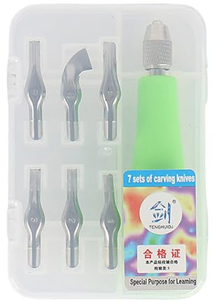 Set Di Strumenti Di Intaglio Linoleum Con Una Testa Intagliata 6 Taglie Set Bottino Linocut Blocker Strumenti Per La Stampa