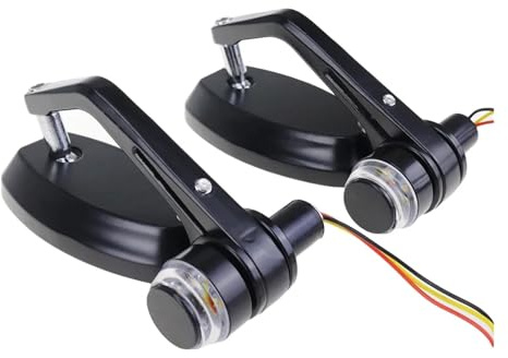 Seite Rücknspiegel Motorräder 1 Paar 7/8 Zoll 22 Mm Universal-Rückspiegel Für Motorrad-Lenkerenden, Mit Blinkern Und Licht, Seitenspiegel
