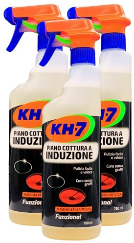 Detergente Spray Per La Pulizia Dei Piani Cottura a Induzione, Per Una Pulizia Facile e Veloce, Senza Graffi e Una Massima Brillantezza 750ml (3 Spray)