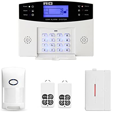 Alarmas para Casa, GSM Sistema de alarma inalámbrico Alarma de ladrillo de inicio inteligente Pir Sensor de humo con botones de funcionamiento de 105db Treble Siren(E5PCS)