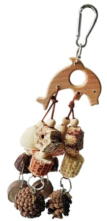 OSNIYAW Corda da Masticare per Uccelli a Forma Frutta con Palla Naturale Pappagalli interattivi Giocattolo da Masticare in Legno per intrattenimento in Gabbia Giocattolo intrattenimento per Non