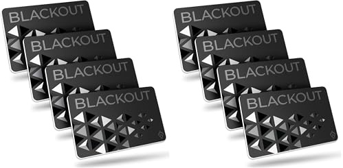 AKIELO Blackout RFID Blocking Card (8 Pack) – Ultra Thin Anti Theft Credit Card Protector – Ultimate Bank Card Blocker for Contactless Cards and Wallets (Black Edition - 8 Pack)