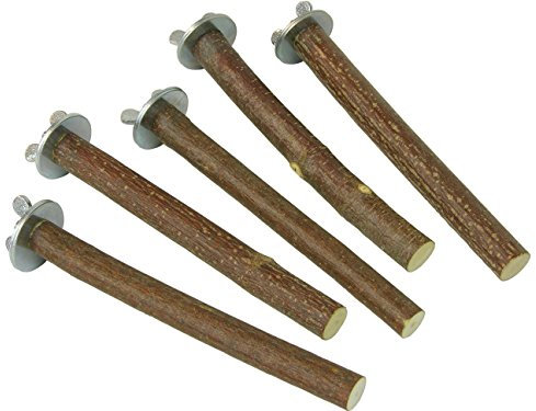 VogelKing 5 Sitzstangen für Vögel aus Naturholz 14 cm lang | Für Wellensittiche, Finken, Nymphensittiche, Papageien und Co.