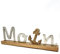 GILDE Schriftzug Moin auf Holzbase Schriftzug aus Aluminium, Sockel + Anker aus Mangoholz Länge 43,0 cm Breite 5,0 cm Höhe 14,0 cm 48811