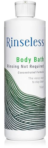 RINSELESS Refreshing Rinse Free Body Wash for Elderly 16 Oz | Soothing Aloe Scent No Water Rinse Body Bath | Concentrated Waterless Soap Formula Makes 16 Sponge Baths for Adults, Bedridden, Recovery