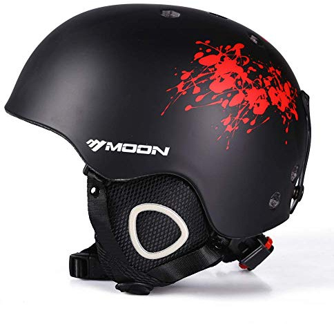 Ski & Snow Sports Helmet with Removable Thickened Earmuffs for Adult and Youth Women and Men Snowboarding Skiing Snowboard & Other Extreme Sports (Red Branch, Small(52-55cm))