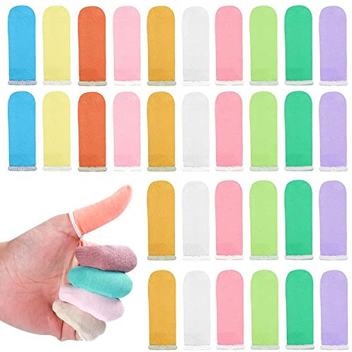 50 Pcs Cotton Finger Sleeves Finger Cots Fabric Finger Gloves Sweatproof Finger Tube Protector Breathable Absorb Sweat Anti-Static Finger Covers
