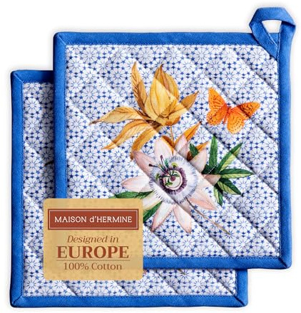 Maison d' Hermine Pot Holders 100% Cotton Potholders (20 x20 cm, Pack of 2)