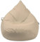Droplet-Lounge Tropfenform Sitzsack mit Füllung | für Kinder Erwachsene | Indoor & Outdoor geeignet | Wasser-& Schmutzabweisend | Sitzkissen Bodenkissen Beanbag (XL Durchmesser 70 cm, Beige)