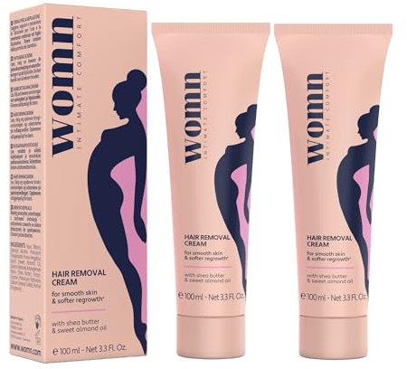 womn 2 x 100 ml Intimate Comfort HAARENTFERNUNGSCREME – Enthaarungscreme für Bikinizone und Achselhöhlen (Set, 2x100ml)