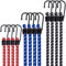 12PC Small Bungee Cords with Hooks, Includes 30/60/90CM Premium Elastic Bungee Cords Heavy Duty Outdoor Bungie Straps for Camping,Tent,Luggage Rack,Kayak,Various Cargoes