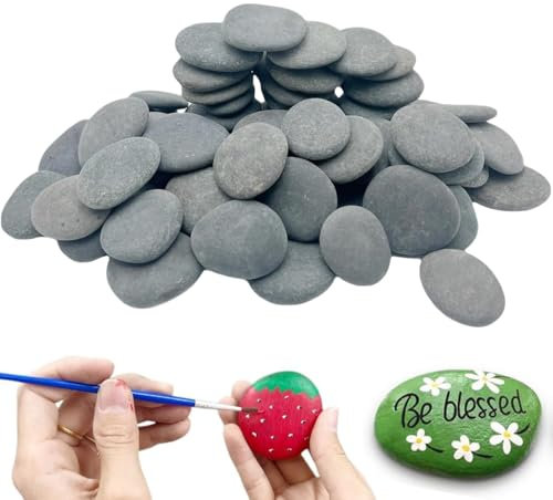 LuLiyLdJ 30 Pièces Galets a Peindre, 1 à 3 cm Pierres Plates à Peindre Galets Surface Lisse et Plane pour Décoration de Jardin, Décoration de Aquarium