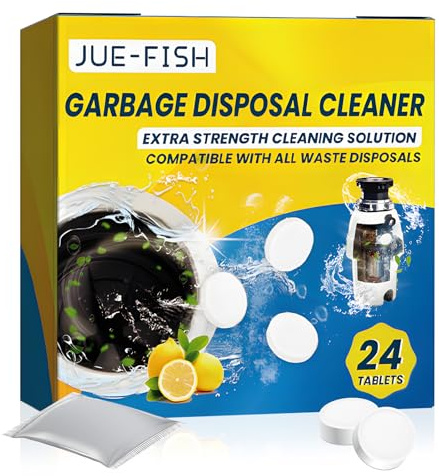 24 pastilles nettoyantes pour évier et canalisations de cuisine et salle de bain, éliminent les odeurs, parfum citron, 1 an d'utilisation