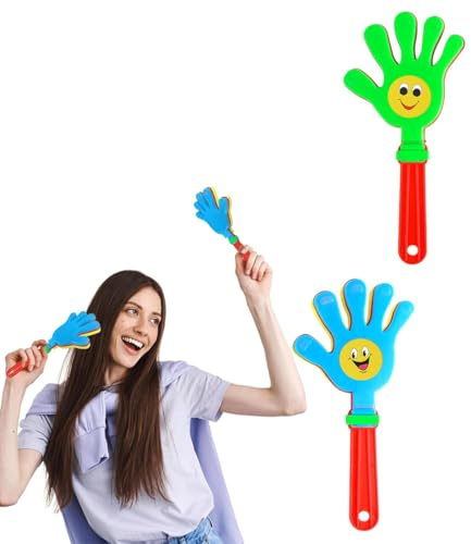 YAZWUR 2 Stück Kunststoff Handklöppel Handklatscher Geräuschmacher Klapperhand Krachmacher Partygeschenke für Sportveranstaltungen, Konzert und Party Zubehör