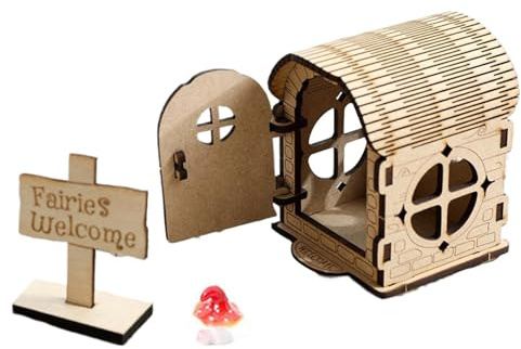Kit de artesanía de casa de - Conjunto de casa en miniatura de madera | de construcción 3D DIY, decoración del hogar, Kit de plantillas creativas hechas a mano para niñas niños, Bib
