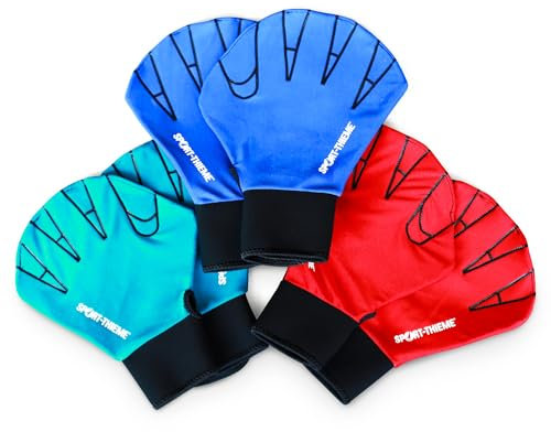 Sport-Thieme Aquafitness Handschuhe aus Neopren | Offene Schwimmhandschuhe für Aquafitness, Aquajogging, Wassergymnastik | In S, M, L | Blau, Rot, Schwarz