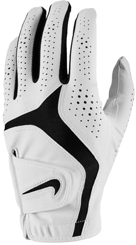 Nike Dura Feel X GG REG L Golfhandskar för kvinna, Pearl White/Pearl White/Black, XL