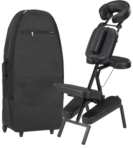 Master Massage Apollo Mobile Folding Massage Chair with Carry Bag - Black