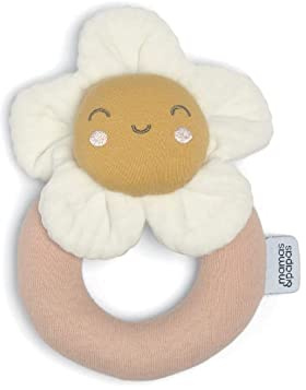 Mamas & Papas Baby/Toddle Soft Grabber Rattle, Ring Shaped, Grateful Garden