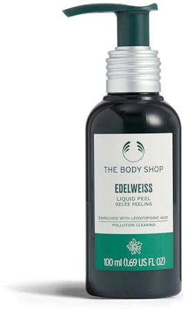 The Body Shop Edelweiss Liquid Peel (1x 100ml), Gel-to-Peel Exfoliator for All Skin Types, Gently Clears Pollutants & Dead Skin, With Edelweiss Extract, Dermatologically Tested