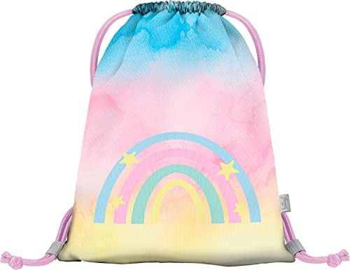 Borsa per la ginnastica per la scuola materna, borsa sportiva per ragazzi e ragazze, borsa sportiva per bambini, arcobaleno, S