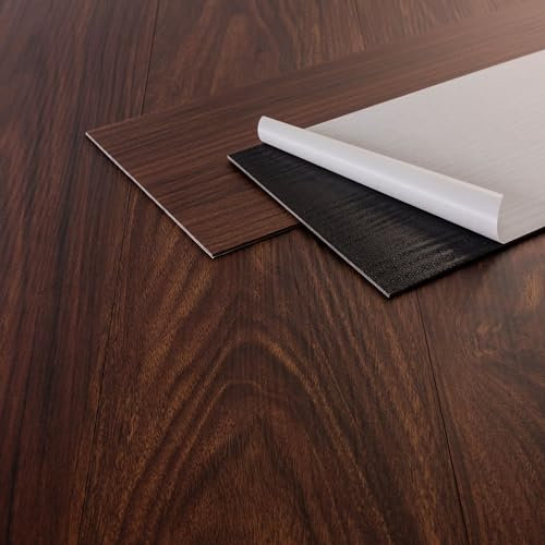 ML-Design Suelo Vinílico Adhesivo de PVC 2,23m² Color Nogal Marrón Rojizo Grosor 2mm Planchas Vinilo Autoadhesivas 91,5x15,3cm 16x Láminas Aspecto Madera Antideslizante Impermeable Fácil Instalación