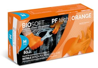 Glovely Orange nitrilhandske dammfri 3D-texturerad yta med diamant livsmedelssäker - storlek S