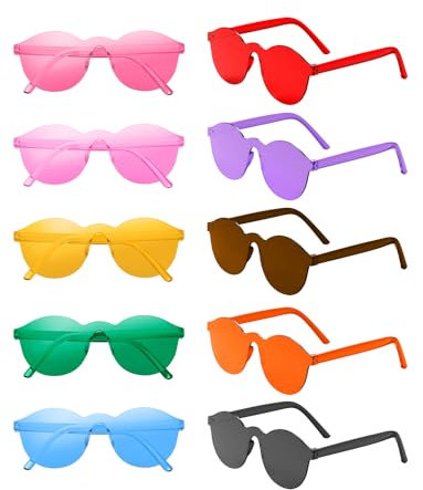 Kimimara Party Herzbrille Sonnenbrille - Herzbrillen Partybrillen Retro Kostüm Brille für Kinder Jungen Mädchen Herren Damen 70er 80er 90er Geburtstagsfeier Fasching Karneval Accessoires - 10 Stück