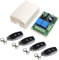 QIACHIP Interruttore radio 220 V 230 V telecomando radio porta garage interruttore 2 canali, 433 MHz RF 10 A, ricevitore wireless con 4 trasmettitori per motore, tapparelle e pompe