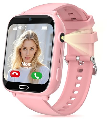 Ignovate Reloj Inteligente Niño, 4G Smartwatch Niños con GPS, teléfono, videollamadas, Chat de Voz, SOS, Juegos, Despertador, Modo Escolar y Linterna. Ideal para niños y niñas