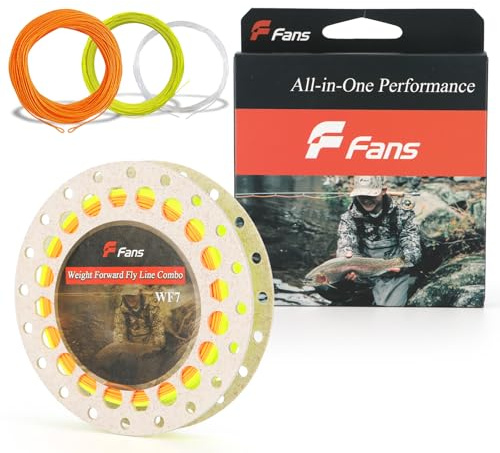 8Fans Fly Fishing Line Combo,Weight Forward Floating Line with Two Welded Loops, Backing Line,Tapered Leader,WF2,WF3,WF4,WF5,WF6,WF7,WF8