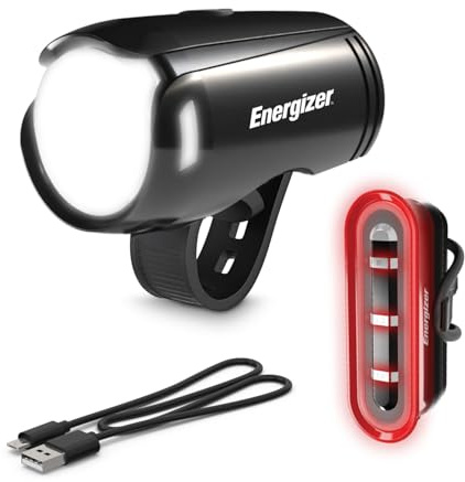 Energizer uppladdningsbart cykelljus set framljus och bakljus för nattcykling cykel cykel ljus 2-pack