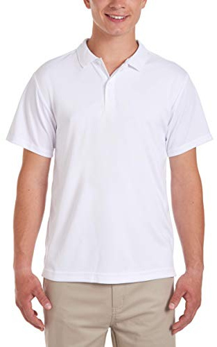 Chaps Young Mens Uniform Short Sleeve Performance Polo, White, 36/37