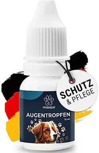 PFOTENGUT® Augentropfen Hund - DEUTSCHE HERSTELLUNG - Augentropfen für Hunde & Katzen mit kolloidalem Silber - Augenpflege gegen Tränenflecken, gereizte & juckende Augen - 10ml