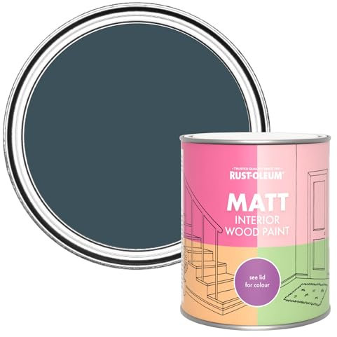 Rust-Oleum Blue Interior Wood Paint in Matt Finish - Evening Blue 750ml