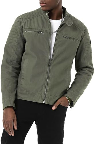 Redbridge Premium Jacke im Bikerstil Casual mit Frontreißverschluss Grün M