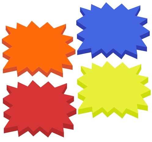 Price Labels Tags for Display, 200 Pcs Coloured Label Price Tag Signs Star Shape Prices Display Label for Store 7 x 9 cm