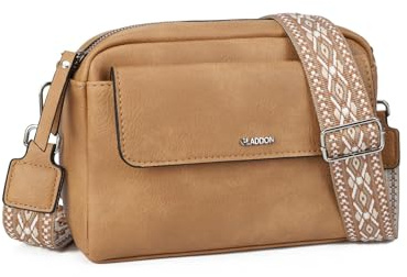 Gladdon sac bandouliere femme, petit sacoche femme bandoulière, sac à main en cuir léger et imperméable avec bandoulière amovible pour un usage quotidien