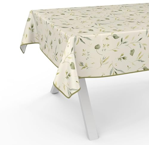 Vaxduk, bordsduk, tvättbar, vaxbordsduk, trädgårdsbordsduk, vattenavvisande, 160 x 120 cm med fåll (ingår), Canada Floral
