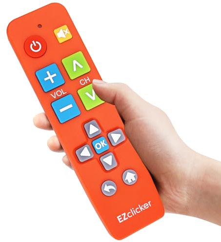 Télécommande EZclicker pour TV Samsung | Télécommande à Grosses Touches pour Tous Les téléviseurs Samsung Uniquement – Simplifiée et Facile à Utiliser (2 Piles AAA Non incluses) (Orange)