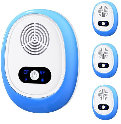 4 PCs Ultrasonic Pest Repeller with Night Light, 4 Modes Indoor Mouse Repellet Plug In Pest Control for Insects, Mice, Mosquitoes, Spiders, Cockroaches, Human & Pet Safe, Black