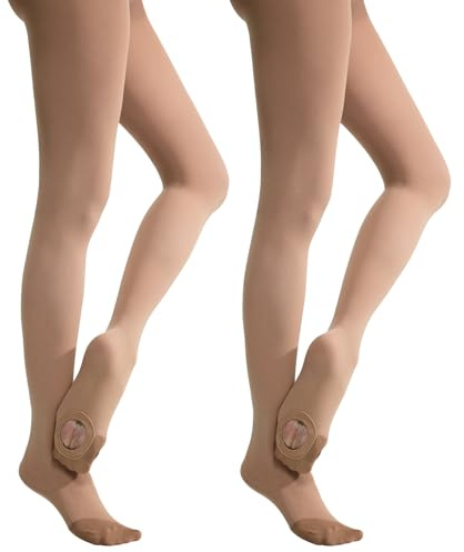 MANZI Collant professionali convertibili da danza da donna, ultra morbidi, per danza e transizione, Toast Leggero, L-XL