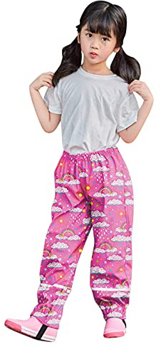Generisch Salopette imperméable respirante pour la pluie et la boue - Pantalon de jeu robuste pour bébé - Combinaison de protection pour les loisirs, Rose, 7-8 ans