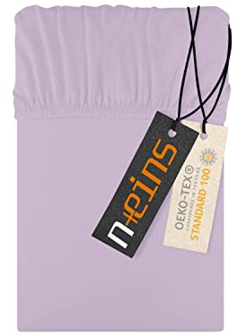npluseins Sabanas 120x200, Sabana Bajera Algodon, 100% algodón Transpirable, con Banda elástica, en 22 Colores y 6 tamaños - Violeta