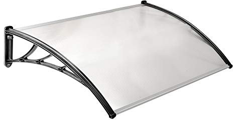 TERRE JARDIN Marquise de Porte/auvent de Porte - 80 x 300 - Noir